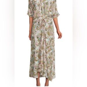 Floral Tie-Waist Maxi Dress - Green Multi